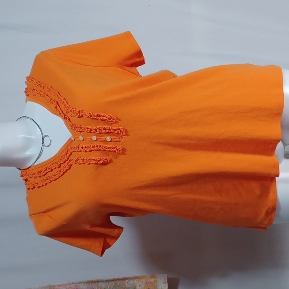 Lauren RALPH LAUREN womens top size 2X in a beautiful orange cotton